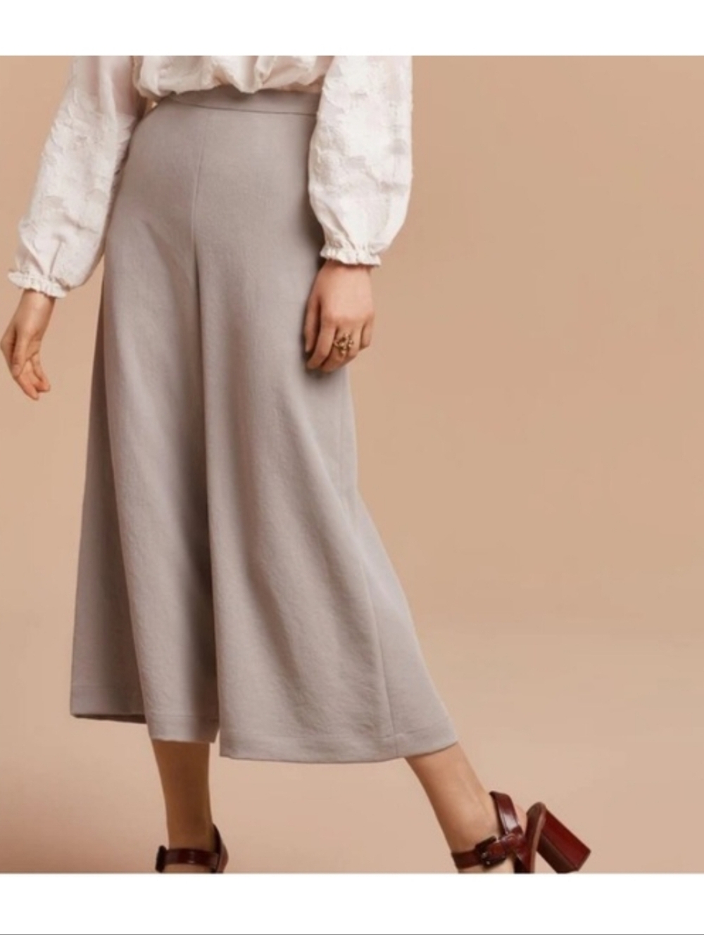 Wilfred Wild Leg Lalemant Culotte Capri Pants In Grey Fit Like US 6